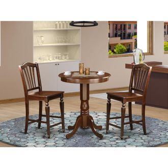 East West Furniture 3 PC pub Table set - Kitchen Table and 2 counter height stool