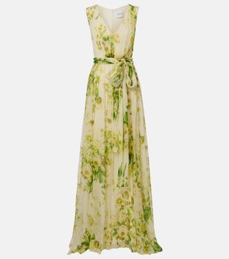 Erdem Floral silk creponne midi dress
