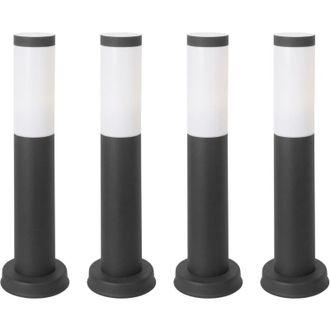 Forlight Forlight Koral (4uds) Baliza Exterior Para Jard&iacute;n Resistente Al Agua Ip55. Poste De Luz Para Sendero Y Camino. L&aacute;mpara Bolardo De Acero Inoxidable Gri