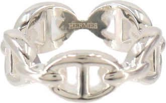 Herm&egrave;s Silver Silver 925 Band Ring (Pre-Owned)