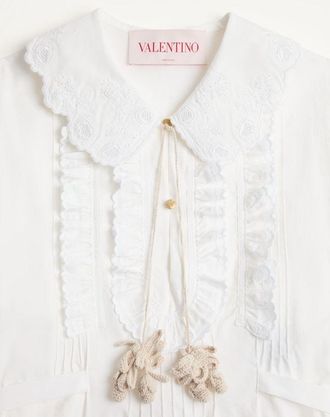 Valentino Abito In Cotone E Lino Ricamato Donna BIANCO 36