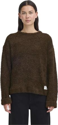 Ichi Ihblarisa LS Strik - Dames - Ronde hals truien - Bruin - 2XL - Truien & Vesten