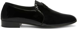 Giuseppe Zanotti Fergus logo-plaque loafers - men - Leather/Leather/Leather - 44 - Black