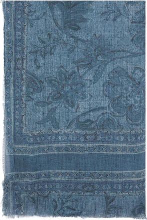 Elena Miro Bedrukte modal sjaal - Dames - Sjaals - Blauw - ONE Size - Accessoires