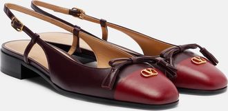 Valentino Garavani Valet Du Roi leather slingback ballet flats