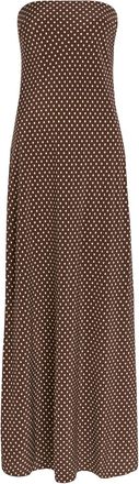 Matteau Polka dot Silk Midi Dress - Brown - 1 (UK 6 / XS)