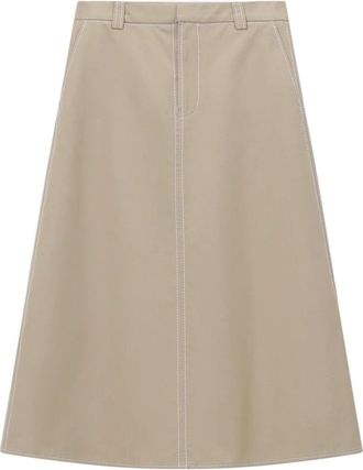 Ami Midi Rokken - Dames - Midirokken - Beige - S - Katoen - Rokken
