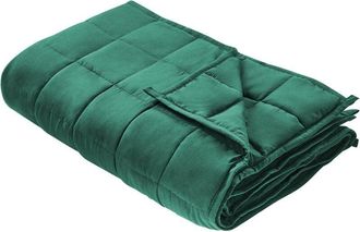 Beliani Beliani - Rectangular Weighted Blanket 8kg 17.64lb 135 x 150 cm Quilted Polyester Fabric Cover Glass Beads Filling Green Nereid