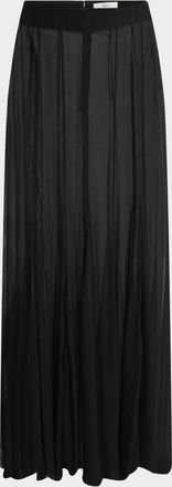 Chlo&eacute; Paneled Sheer Silk Maxi Skirt
