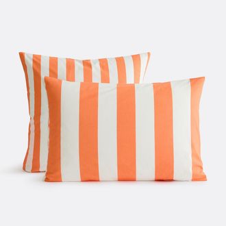La Redoute Interieurs Katoenen kussensloop, streepjesprint, HENDAYE ORANGE