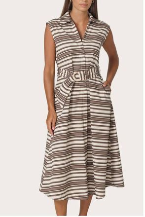 Lusana Chloe Poplin Dress In Beachmark Striped