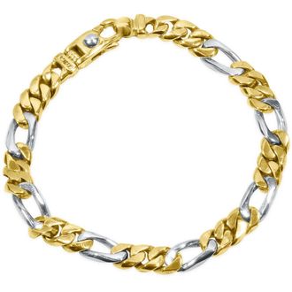 Pompeii3 Mens Figaro Link 14k Gold (41gram) or Platinum (66gram) 8mm Bracelet 8.5