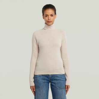 G-Star Core Turtle Slim Gebreide Trui - Wit - Dames