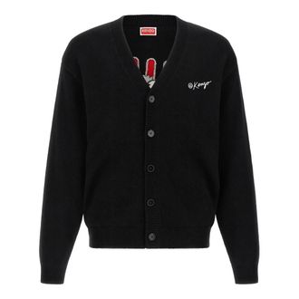 Kenzo Cardigans, male, Black, Size: M Wild Tiger Cardigan