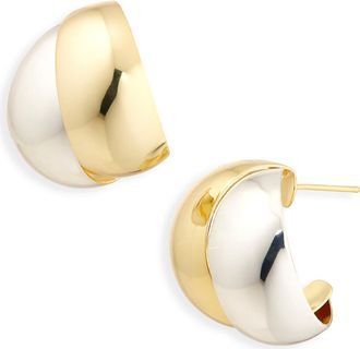 Argento Vivo Two-Tone Crossover Stud Earrings in Gold/Silver at Nordstrom Rack