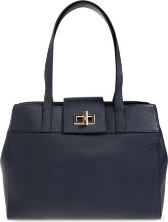 Furla Amelia Grote Tas - Dames - Shoppers - Blauw - ONE Size - Leer - Tassen