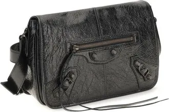 Balenciaga Mens Black Lamb Ovis Aries Shoulder Bag
