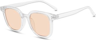 Generic Fashion Square Frame Sunglasses Mens And Womens Commuting Vacation Party Photo Shoot Shopping Sun Glasses(Clear)