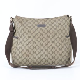 Gucci Brown Coated Canvas Leather Shoulder Bag (Pre-Owned)