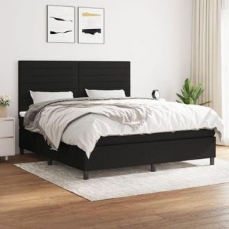 vidaXL Vidaxl - Cama Box Spring Con Colch&oacute;n Tela Negro 180x200 Cm