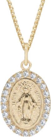 The M Jewelers NY Oval Mary Pendant Necklace in Gold at Nordstrom