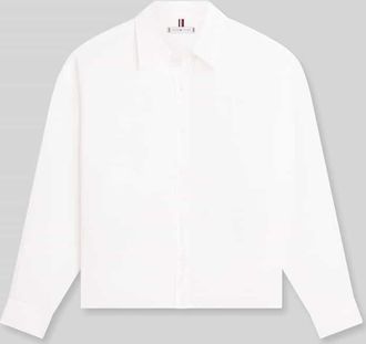 Tommy Hilfiger Oversize Bluse aus reinem Leinen in Weiss, Gr&ouml;&szlig;e XL