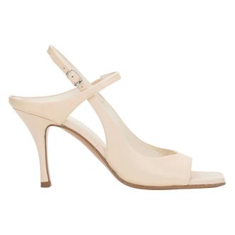 Guglielmo Rotta High Heel Sandals, female, Beige, Size: 10 US Womens Beige Italian Leather Sandals with Stable Stiletto Heel Guglielmo Rotta Er00119715