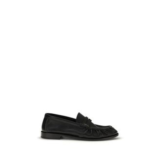 Saint Laurent Black Calf Leather Bos Taurus Slip-On Mens Loafers