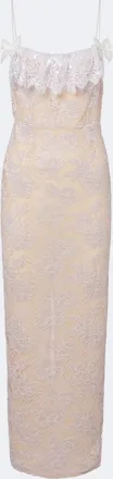 Alessandra Rich Ruffled sequined lace slip dress