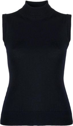 Sportmax Ardenza Mouwloze Coltrui Trui - Dames - Coltruien - Blauw - M - Wol - Truien & Vesten