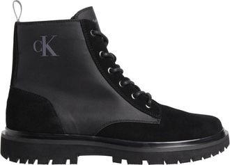 Calvin Klein Jeans Zwarte Veterschoenen voor Wandelen - Heren - Veterlaarzen - Zwart - 44 EU - Leer - Schoenen