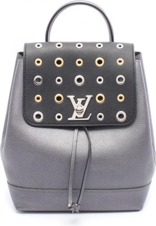 Louis Vuitton Gray Leather Backpack (Pre-Owned)