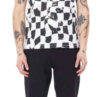 Eleven Paris Knit Checkered T-Shirt In Black