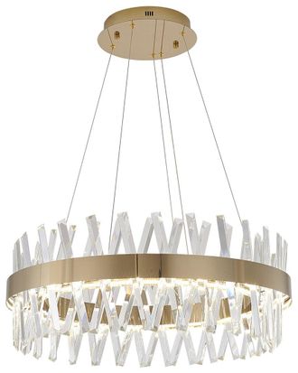 Bethel International Dimmable Led Chandelier With Crystals