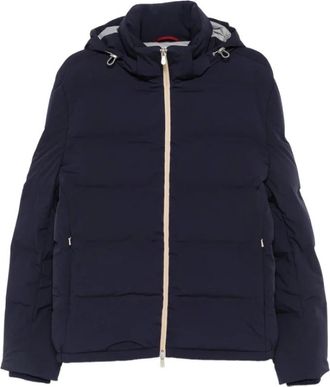 Brunello Cucinelli Down Jassen - Heren - Winterjassen - Blauw - L - Jassen