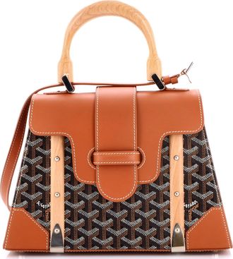 Goyard Saigon Top Handle Bag Coated Canvas with Leather PM