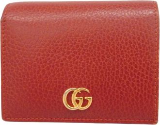 Gucci Red Color Leather Wallet (Bi-Fold) (Pre-Owned)