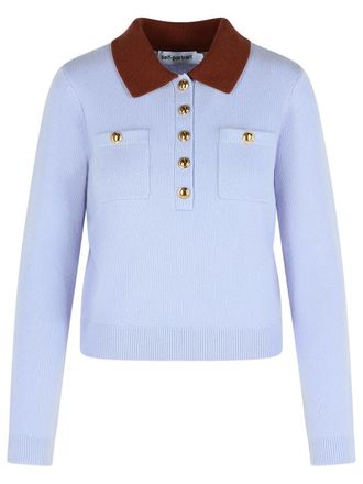 Self Portrait Blue Woll Mischpullover