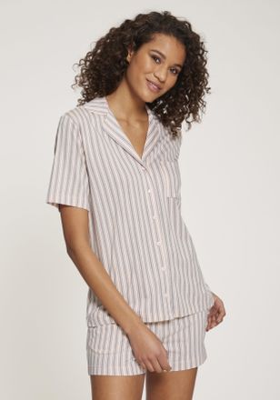 s.Oliver Shorty S.OLIVER, Damen, Gr. 32/34, rosa (rosa gestreift), Single Jersey, Obermaterial: 50% Baumwolle, 50% Viskose, gestreift, Basic, bequem kurz, V-Au