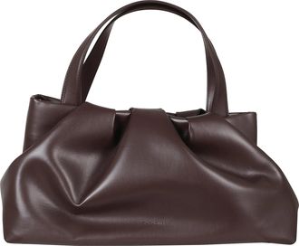 Themoir&egrave; Chocolate Plum Athena Bucket Vegan Fabric Shoulder Bag