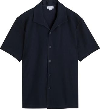 Sunspel short-sleeved jersey shirt - men - Cotton - S - Blue