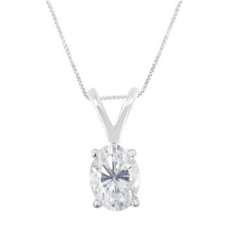 House of Brilliance IGI Certified 10K White Gold 3/8 cttw Diamond Oval Pendant Necklace at Nordstrom