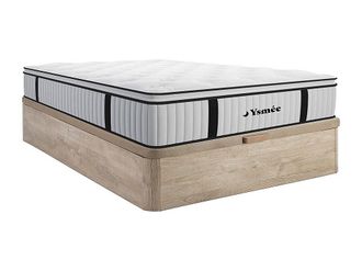 Vente-Unique Set 140x200cm rete vano nat. chiaro + mater. molle insac. topper integrato sp. 28cm - AMERICAN DREAM di YSM&Eacute;E