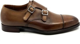 Crockett & Jones Repton Richelieu Schoen met dubbele gesp - Heren - Platte Schoenen - Bruin - 43 EU - Leer - Schoenen