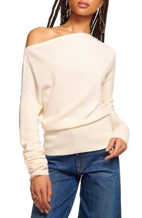Ramy Brook Chance Wool Off the Shoulder Sweater in Ivory at Nordstrom Rack, Size Large