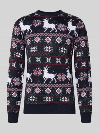 Lindbergh Lindbergh Strickpullover im Allover-Look in Dunkelblau, Gr&ouml;&szlig;e XXXL