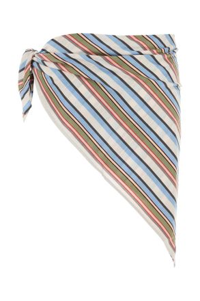 Prada Womens Embroidered Cotton Sarong Celeste Costumi Da Bagno Swimwear