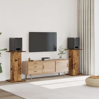vidaXL Vidaxl Supporti Altoparlanti 2 Pz Legno 30x30x80 Cm Legno