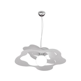 Top-Light Sospensione Moderna Ripples Metallo Grigio 1 Luce E27 D.50Cm