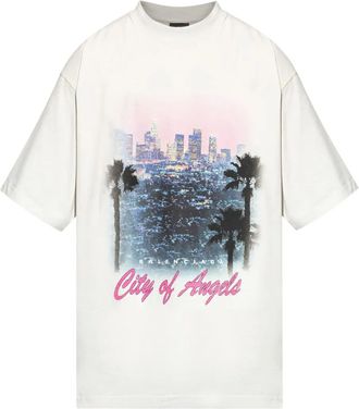 Balenciaga T-shirt City Of Angels con stampa grafica - Bianco